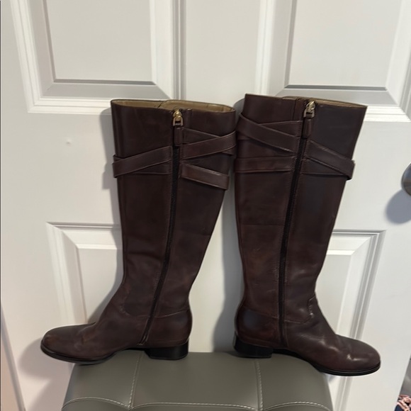 Brown Leather Knee-High Boots - Picture 4 of 7